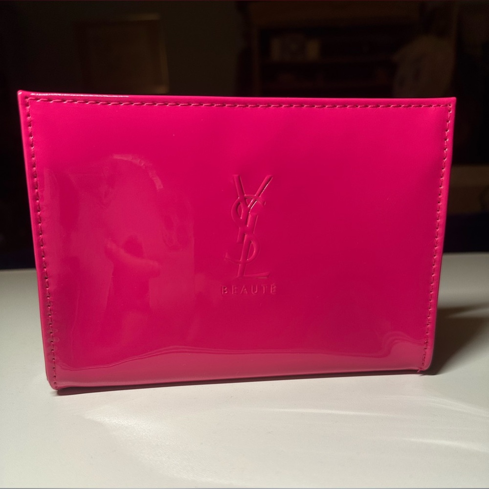Yves Saint Laurent Hot Pink Patent Cosmetic Bag